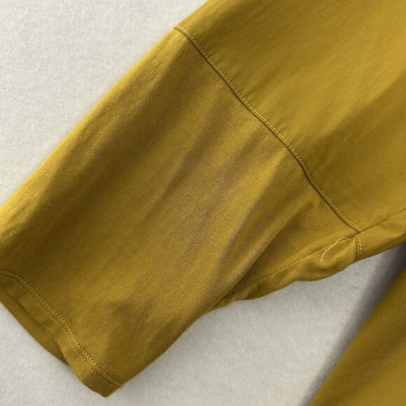 Stella Carakasi Tunic Womens Large Mustard Mixed Media Organic Pockets Lagenlook - Picture 4 of 13